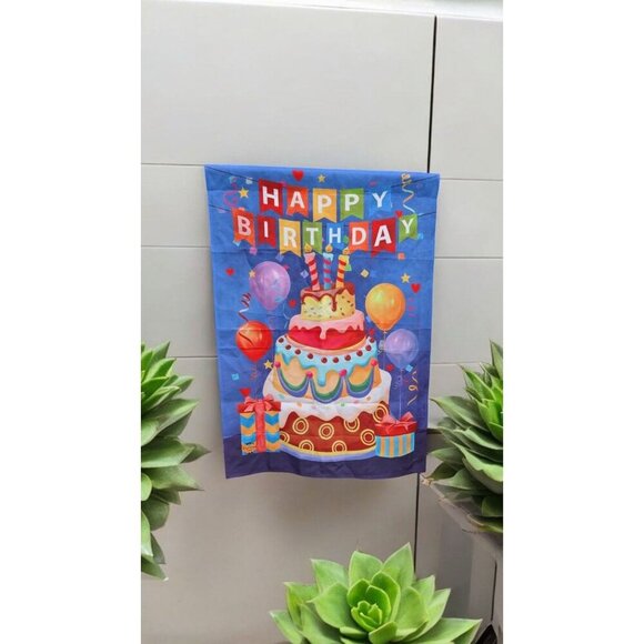 Briarwood Lane Birthday Celebration Everyday House Flag 40" x 28"  (EUC) - Picture 1 of 2